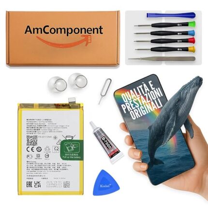 AmComponent - BATTERIA BLPA63 di ricambio per OPPO RENO 12 PRO 5G CPH2629 5000MAH