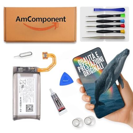 AmComponent - BATTERIA EB-BF708ABY di ricambio per SAMSUNG GALAXY Z FLIP 5G SM-F707B 725 MAH | Componente di ricambio con capacità elevata, lunga durata con il dispositivo e zero cicli
