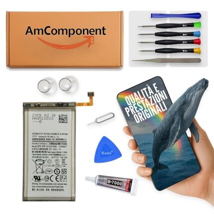 AmComponent - BATTERIA EB-BG970ABU di ricambio per SAMSUNG GALAXY S10 SM-G970F G970 3000 MAH | Componente di ricambio con capacità elevata, lunga durata con il dispositivo e zero cicli