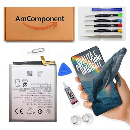 AmComponent - BATTERIA EB-BS918ABY di ricambio per SAMSUNG GALAXY S23 ULTRA SM-S918B 5000MAH