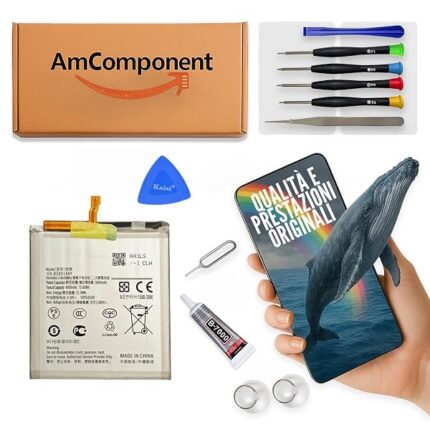 AmComponent - BATTERIA EB-BS931ABY di ricambio per SAMSUNG GALAXY S25 5G SM-S931B 4000 MAH | Componente di ricambio con capacità elevata, lunga durata con il dispositivo e zero cicli