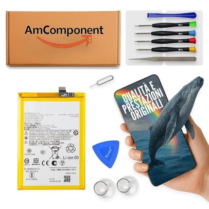 AmComponent - BATTERIA RL52 di ricambio per MOTOROLA MOTO G15 XT2521 / MOTO E15 XT2523 5100MAH | Componente di ricambio con capacità elevata, lunga durata con il dispositivo e zero cicli