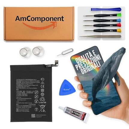 AmComponent - BATTERIA di ricambio di ricambio per HONOR X7 CMA-LX1 LX2 LX3 (HB496590EFW) / | Componente di ricambio con capacità elevata, lunga durata con il dispositivo e zero cicli