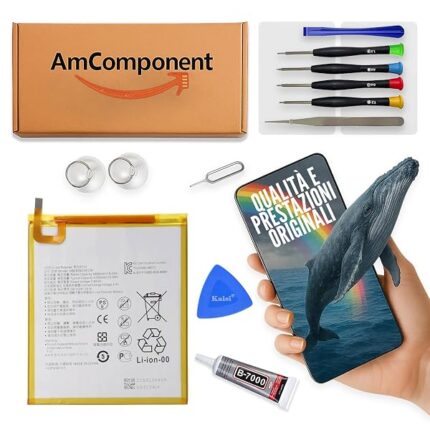 AmComponent - BATTERIA di ricambio di ricambio per HUAWEI MEDIAPAD T5 10,1" AGS2-W09 W19 L03 L09 (HB2899C0ECW) | Componente di ricambio con capacità elevata, lunga durata con il dispositivo