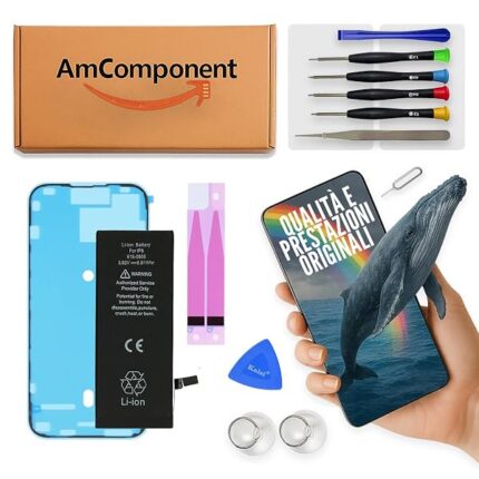 AmComponent - BATTERIA di ricambio di ricambio per IPHONE 6 (6G) / qualità | Componente di ricambio con capacità elevata, lunga durata con il dispositivo e zero cicli