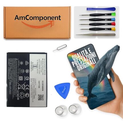 AmComponent - BATTERIA di ricambio di ricambio per MOTOROLA MOTO E6 PLUS XT2025 / KC40 qualità | Componente di ricambio con capacità elevata, lunga durata con il dispositivo e zero cicli