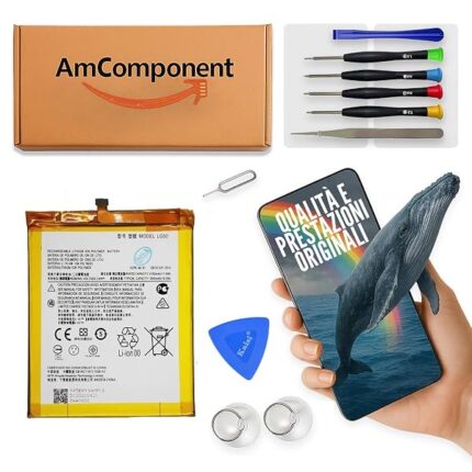AmComponent - BATTERIA di ricambio di ricambio per MOTOROLA MOTO ONE FUSION + PLUS XT2067 / LG50 | Componente di ricambio con capacità elevata, lunga durata con il dispositivo e zero cicli