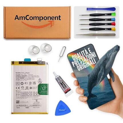 AmComponent - BATTERIA di ricambio di ricambio per REALME 9 PRO RMX3471 BLP911 / qualità | Componente di ricambio con capacità elevata, lunga durata con il dispositivo e zero cicli