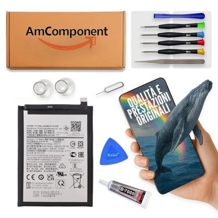 AmComponent - BATTERIA di ricambio di ricambio per SAMSUNG GALAXY A22 5G SM-A226 (EB-BA226ABY) | Componente di ricambio con capacità elevata, lunga durata con il dispositivo e zero cicli
