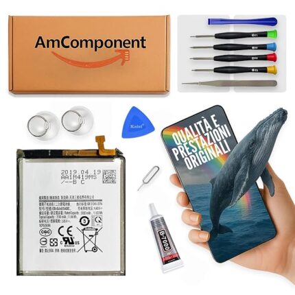 AmComponent - BATTERIA di ricambio di ricambio per SAMSUNG GALAXY A40 SM-A405 EB-BA405ABE PILA | Componente di ricambio con capacità elevata, lunga durata con il dispositivo e zero cicli