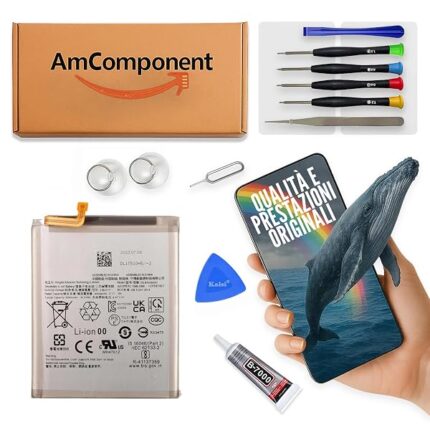 AmComponent - BATTERIA di ricambio di ricambio per SAMSUNG GALAXY A54 SM-A546 EB-BA546ABY PILA | Componente di ricambio con capacità elevata, lunga durata con il dispositivo e zero cicli