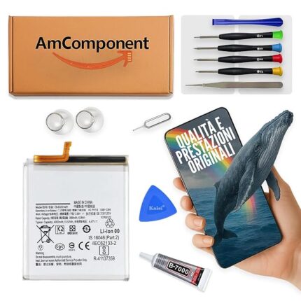 AmComponent - BATTERIA di ricambio di ricambio per SAMSUNG GALAXY S21 SM-G990 / SM-G991 (EB-BG991ABY) | Componente di ricambio con capacità elevata, lunga durata con il dispositivo e zero cicli