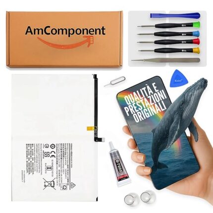 AmComponent - BATTERIA di ricambio di ricambio per SAMSUNG GALAXY TAB A7 SM-T500 SM-T505 (SCUD-WT-N19) | Componente di ricambio con capacità elevata, lunga durata con il dispositivo e zero cicli