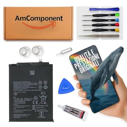 AmComponent - BATTERIA di ricambio per HUAWEI MATE 10 LITE RNE-L21 L22 L23 L11 L01 L02 L03 (HB356687ECW) | Componente di ricambio con capacità elevata, lunga durata con il dispositivo e zero cicli