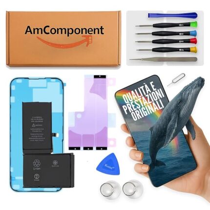 AmComponent - BATTERIA di ricambio per IPHONE XS MAX/qualità | Componente di ricambio con capacità elevata, lunga durata con il dispositivo e zero cicli