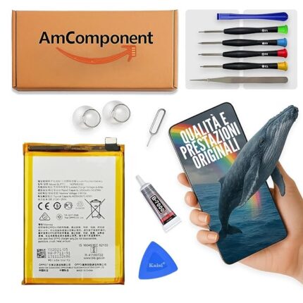 AmComponent - BATTERIA di ricambio per OPPO A3S AX5 A31 A12 A11 A11K AX7 A5 A5S AX5S A8 A7 qualità originale | Componente di ricambio con capacità elevata, lunga durata con il dispositivo e zero cicli
