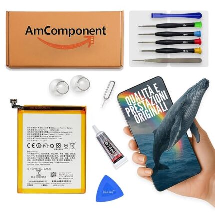 AmComponent - BATTERIA di ricambio per OPPO A77 4G BLP631 CPH2385 ricambio | Componente di ricambio con capacità elevata, lunga durata con il dispositivo e zero cicli
