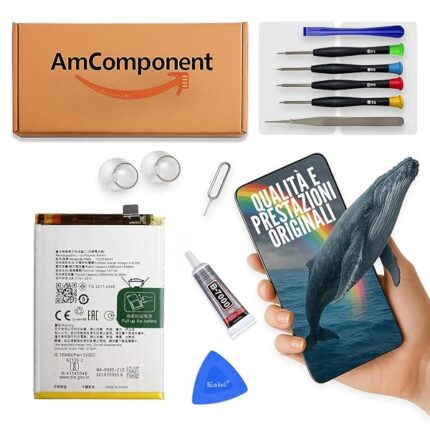 AmComponent - BATTERIA di ricambio per OPPO A96 BLP885 CPH2333 ricambio | Componente di ricambio con capacità elevata, lunga durata con il dispositivo e zero cicli
