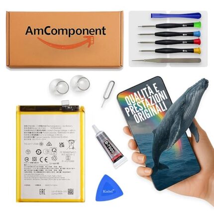 AmComponent - BATTERIA di ricambio per OPPO A98 5G BLP989 CPH2529 ricambio | Componente di ricambio con capacità elevata, lunga durata con il dispositivo e zero cicli