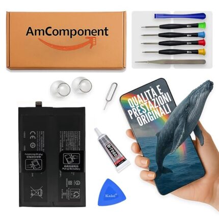 AmComponent - BATTERIA di ricambio per OPPO FIND X5 LITE BLP855 CPH2371 ricambio | Componente di ricambio con capacità elevata, lunga durata con il dispositivo e zero cicli