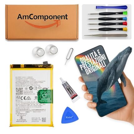AmComponent - BATTERIA di ricambio per REALME 10 4G RMX3630 BLP957 / qualità | Componente di ricambio con capacità elevata, lunga durata con il dispositivo e zero cicli
