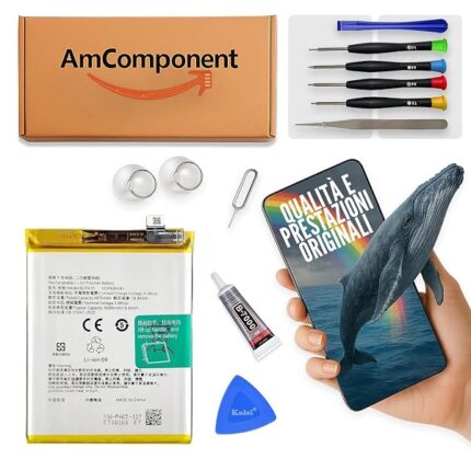 AmComponent - BATTERIA di ricambio per REALME 11 PRO 5G BLPA15 RMX3771 ricambio | Componente di ricambio con capacità elevata, lunga durata con il dispositivo e zero cicli