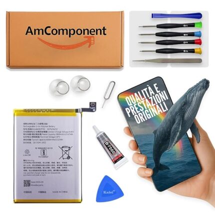 AmComponent - BATTERIA di ricambio per REALME 12 4G BLP793 RMX3871 ricambio | Componente di ricambio con capacità elevata, lunga durata con il dispositivo e zero cicli