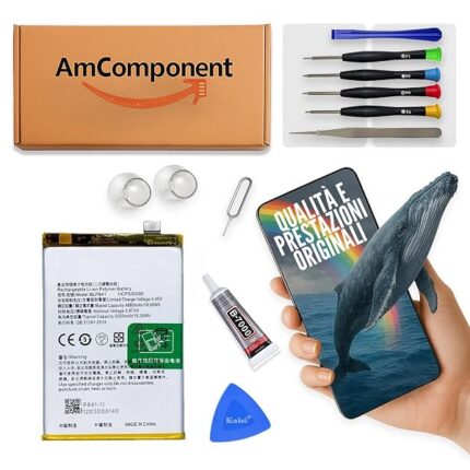 AmComponent - BATTERIA di ricambio per REALME 8 4G BLP841 RMX3085 ricambio | Componente di ricambio con capacità elevata, lunga durata con il dispositivo e zero cicli