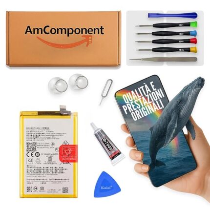 AmComponent - BATTERIA di ricambio per REALME C53 BLPA17 RMX3760 RMX3762 ricambio | Componente di ricambio con capacità elevata, lunga durata con il dispositivo e zero cicli
