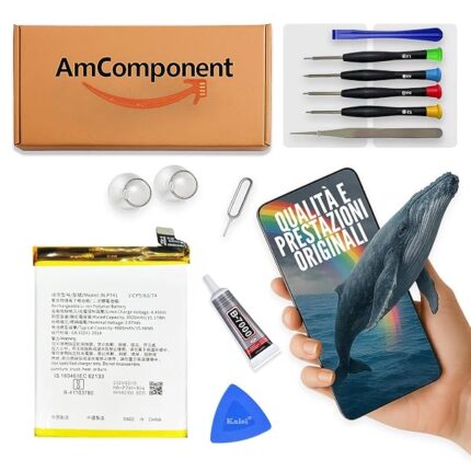 AmComponent - BATTERIA di ricambio per REALME XT BLP741 RMX1921 ricambio | Componente di ricambio con capacità elevata, lunga durata con il dispositivo e zero cicli