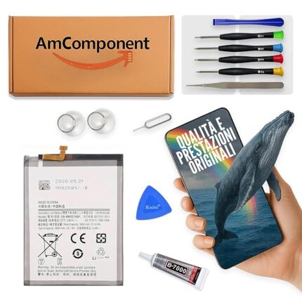 AmComponent - BATTERIA di ricambio per SAMSUNG GALAXY M21 SM-M215 / M31 SM-M315 / M30S SM-M307 (EB-BM207ABY) | Componente di ricambio con capacità elevata, lunga durata con il dispositivo