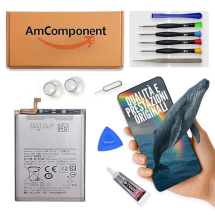 AmComponent - BATTERIA di ricambio per SAMSUNG GALAXY NOTE 10 PLUS SM-N975 + (EB-BN972ABU) | Componente di ricambio con capacità elevata, lunga durata con il dispositivo e zero cicli