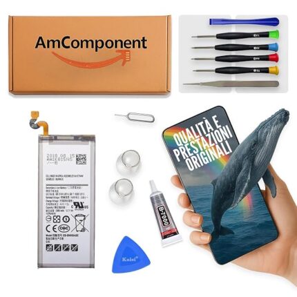 AmComponent - BATTERIA di ricambio per SAMSUNG GALAXY NOTE 8 SM-N950 EB-BN950ABE 3300 MAH | Componente di ricambio con capacità elevata, lunga durata con il dispositivo e zero cicli