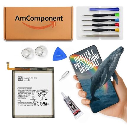 AmComponent - BATTERIA di ricambio per SAMSUNG GALAXY S20 / S20 5G SM-G980F SM-G981F PILA 4000 MAH BATTERY | Componente di ricambio con capacità elevata, lunga durata con il dispositivo e zero cicli
