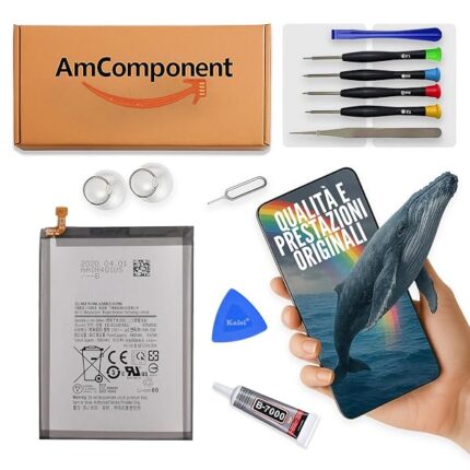 AmComponent - BATTERIA di ricambio per SAMSUNG GALAXY S9 EB-BG960ABE SM-G960F G960 3000 MAH | Componente di ricambio con capacità elevata, lunga durata con il dispositivo e zero cicli