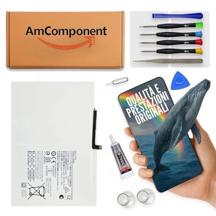 AmComponent - BATTERIA di ricambio per SAMSUNG GALAXY TAB A8 2021 10.5" SM-X200 X205 HQ-6300SD HQ-6300SA 7040MAH | Componente di ricambio con capacità elevata, lunga durata con il dispositivo