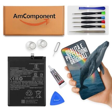 AmComponent - BATTERIA di ricambio per XIAOMI MI 10T 5G M2007J3SY / PRO 5G M2007J3SG SP SI C BM53 5000MAH | Componente di ricambio con capacità elevata, lunga durata con il dispositivo e zero cicli
