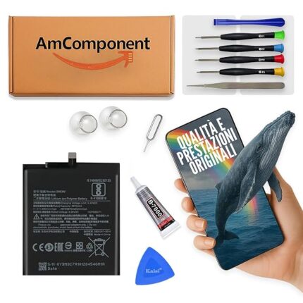 AmComponent - BATTERIA di ricambio per XIAOMI MI 9 SE M1903F2G (BM3M) 9SE 3070 MAH | Componente di ricambio con capacità elevata, lunga durata con il dispositivo e zero cicli