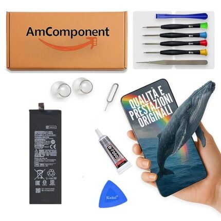AmComponent - BATTERIA di ricambio per XIAOMI MI NOTE 10 M1910F4G / MI NOTE 10 PRO M1910F4S 5260MAH BM52 | Componente di ricambio con capacità elevata, lunga durata con il dispositivo e zero cicli