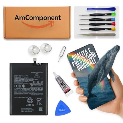 AmComponent - BATTERIA di ricambio per XIAOMI REDMI 10 21061119AG 21061119DG / REDMI 10 PRIME (BN5A) | Componente di ricambio con capacità elevata, lunga durata con il dispositivo e zero cicli
