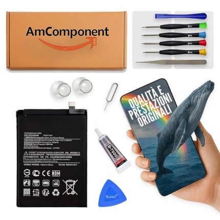 AmComponent - BATTERIA di ricambio per XIAOMI REDMI NOTE 10 M2101K7AI AG/NOTE 10S M2101K7BG BI BNY BL BN59 | Componente di ricambio con capacità elevata, lunga durata con il dispositivo