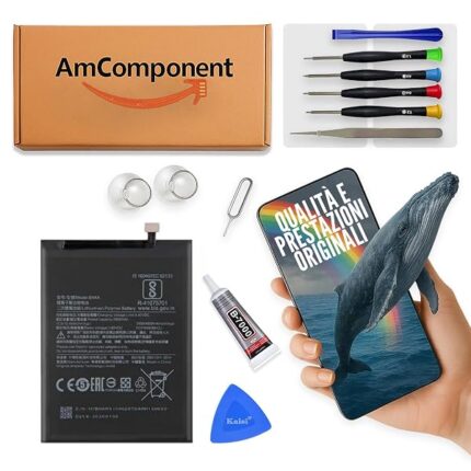 AmComponent - BATTERIA di ricambio per XIAOMI REDMI NOTE 7 / REDMI NOTE 7 PRO M1901F7 71 G H i F GB BN4A | Componente di ricambio con capacità elevata, lunga durata con il dispositivo e zero cicli