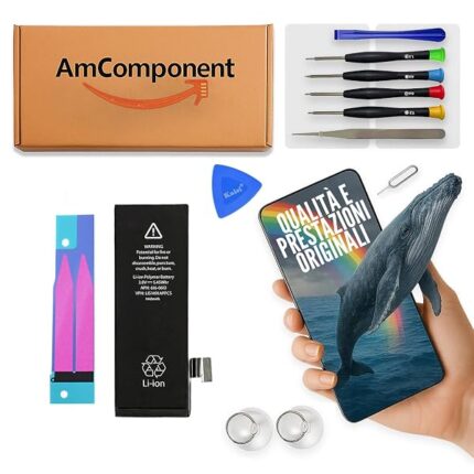 AmComponent - BATTERIA per di ricambio per IPHONE 5 | Componente di ricambio con capacità elevata, lunga durata con il dispositivo e zero cicli