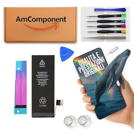 AmComponent - BATTERIA per di ricambio per IPHONE 5C | Componente di ricambio con capacità elevata, lunga durata con il dispositivo e zero cicli