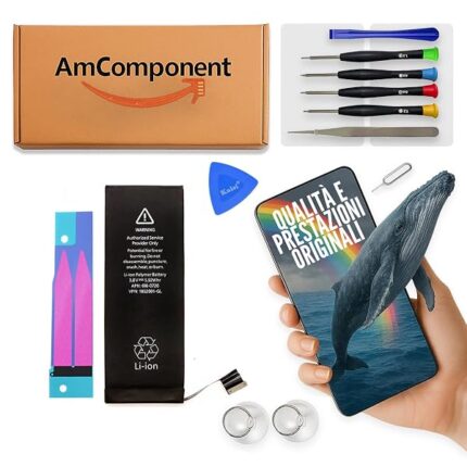 AmComponent - BATTERIA per di ricambio per IPHONE 5S | Componente di ricambio con capacità elevata, lunga durata con il dispositivo e zero cicli
