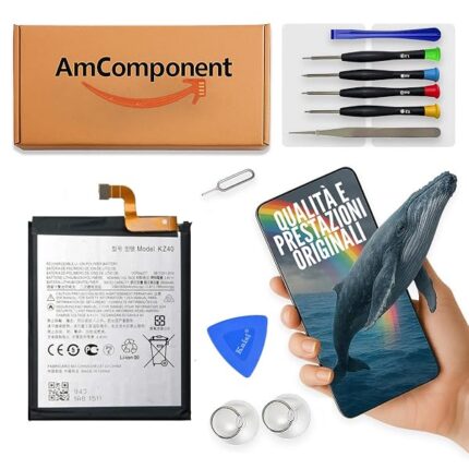AmComponent - BATTERIA ricambio di ricambio per MOTOROLA MOTO Z4 / PLAY/FORCE XT1980 / KZ40 | Componente di ricambio con capacità elevata, lunga durata con il dispositivo e zero cicli