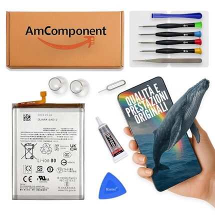 AmComponent - BATTERIA ricambio di ricambio per SAMSUNG A15 SM-A155 SM-A156 EB-BA156ABY PILA | Componente di ricambio con capacità elevata, lunga durata con il dispositivo e zero cicli