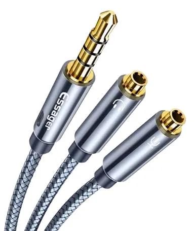 AmComponent - CAVETTO AUDIO SPLITTER JACK 3.5 MASCHIO/JACK 3.5 FEMMINA (X2) 25CM