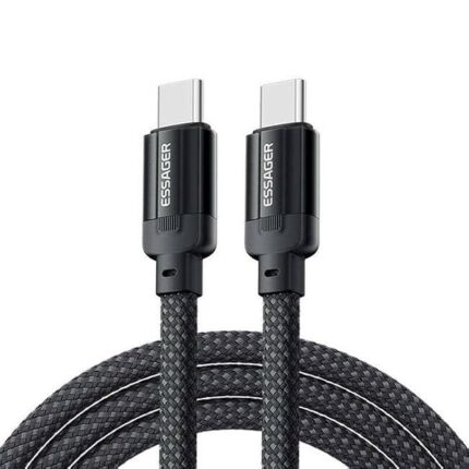 AmComponent - CAVETTO CAVO USB TYPE-C 240W METRI 1 MOLLA SPIRALE MAGNETICA CALAMITATO