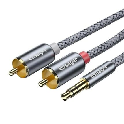 AmComponent - CAVO ADATTORE CAVETTO professionale AUDIO RCA/JACK 3.5 MASCHIO 1M
